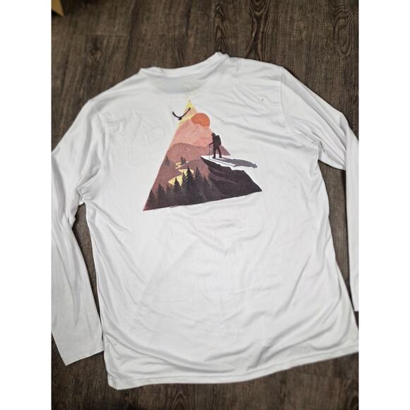 Vapor Apparel Seize the Ray Topo Skies Solar Long Sleeve White Tshirt Size Large - Picture 1 of 6